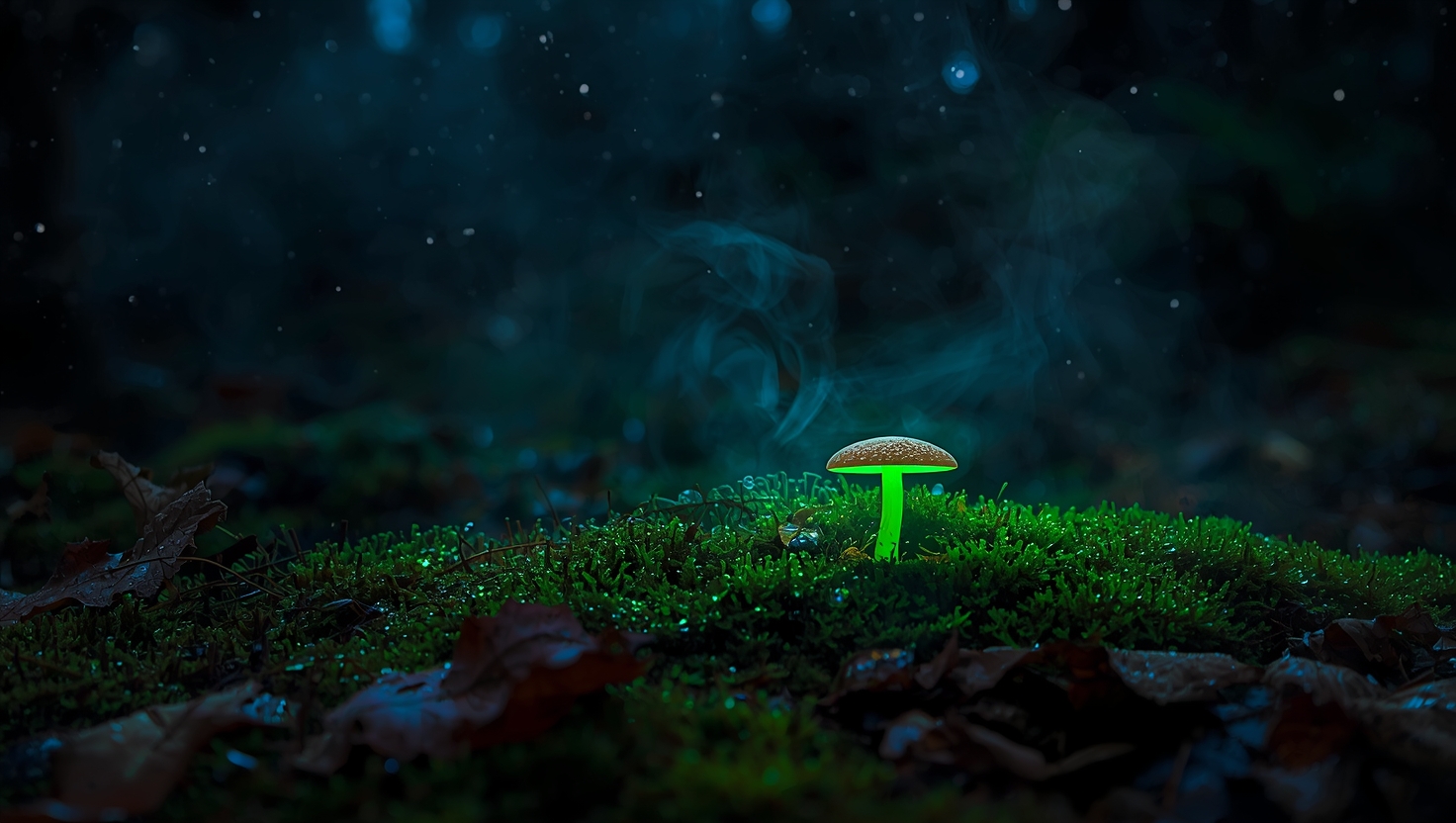 بعض الفطريات تُشغّل ضوءها وتُطفئه بنفسها