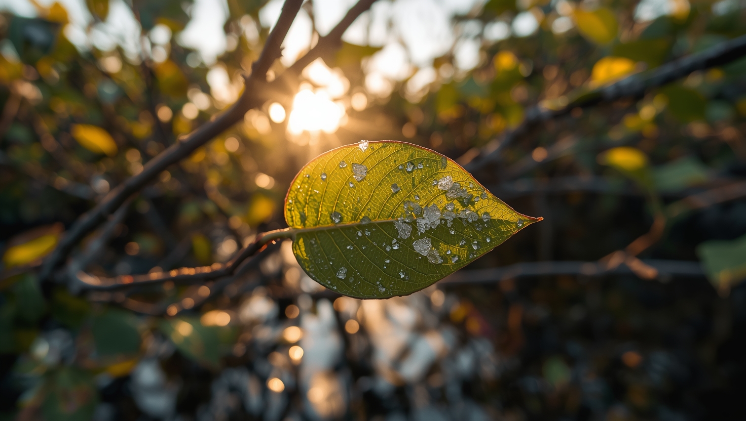 أشجار المانغروف تطرد الملح عبر أوراقها