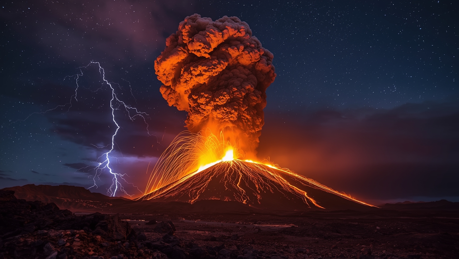Há Raios Até em Plumas Vulcânicas