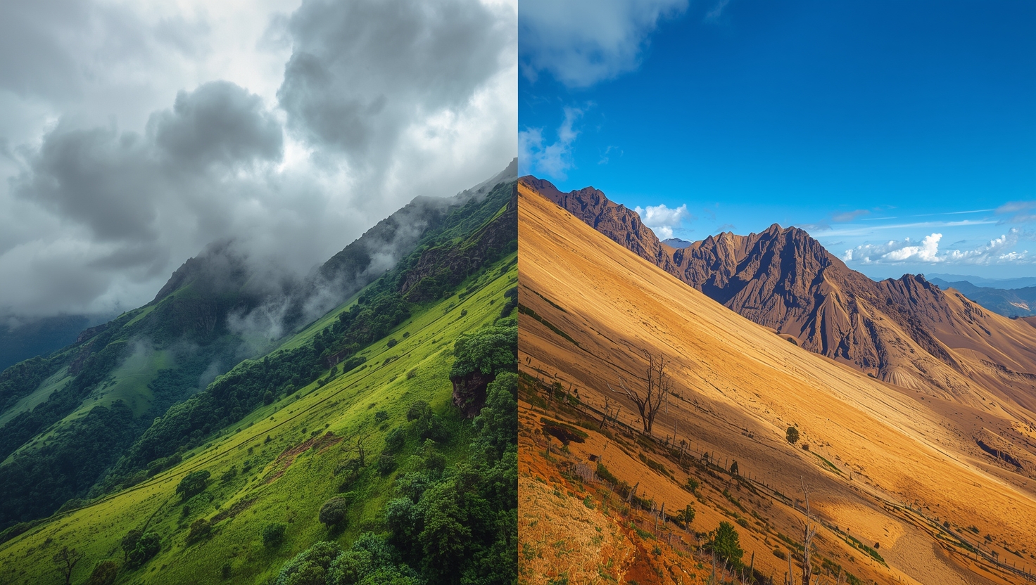 Dağlar Yağmuru Bölüp Bir Tarafı Çöle Çevirir